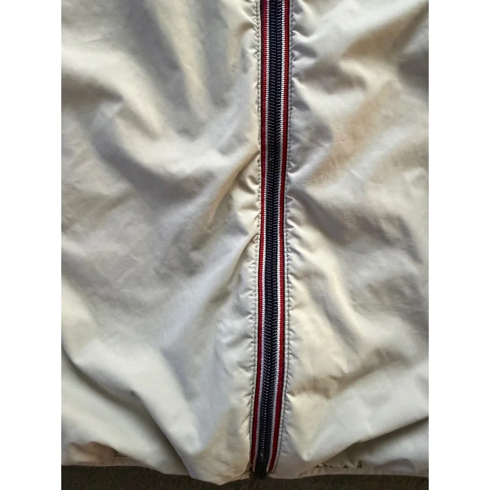 Tommy Hilfiger Mens Windbreaker Jacket Beige Water Resistant Hooded Sz L